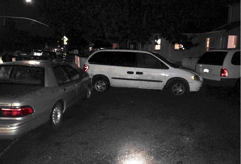 A Santa Rosa family was getting out of a van in their driveway on Montgomery Drive late Saturday, March 2, 2019, when an out-of-control sedan crashed into them, police said. (SANTA ROSA POLICE DEPARTMENT)