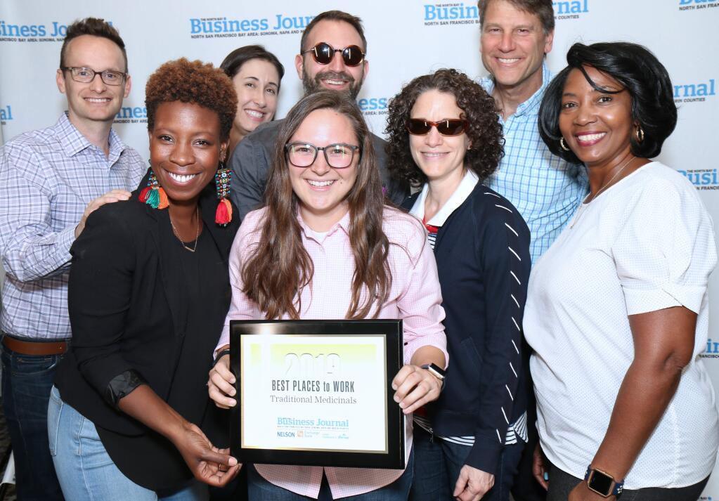 Traditional Medicinals takes home one of North Bay Business Journal's Best Places to Work awards at the Hyatt Regency Sonoma Wine Country hotel in Santa Rosa on Thursday, Sept. 26, 2019. (Jeff Quackenbush / North Bay Business Journal)
