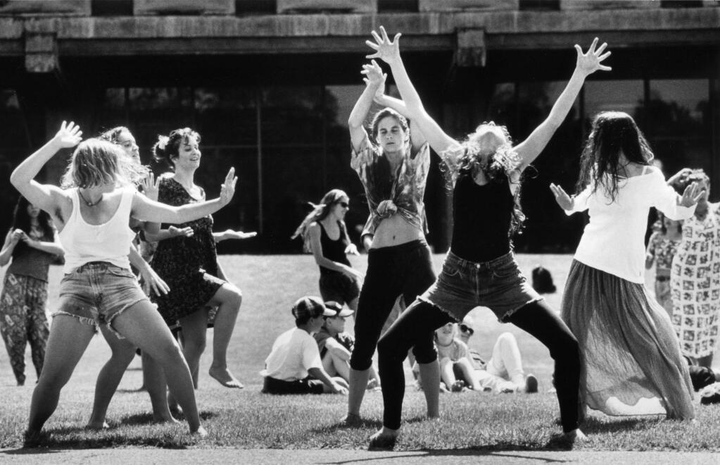 Sonoma County students are heading back to campus, at Sonoma State and Santa Rosa Junior College. Take a look at some historic images of campus life, from the archive and reader submissions. Students rehearse a dance called 'Psychic Sun & the Rainbow Dancers,' on the main quad at SSU. (John Burgess/ The Press Democrat Archives, 1994)