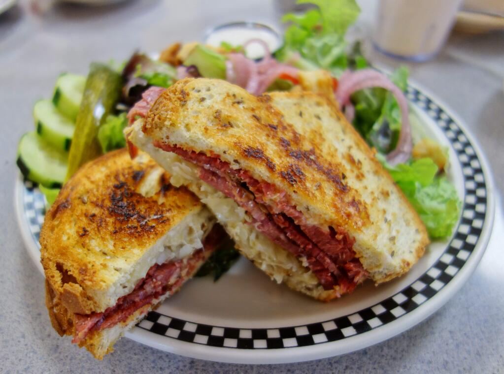 The Rueben at Hallie's Diner is perfectly crisp. (HOUSTON PORTER/FOR THE ARGUS-COURIER)