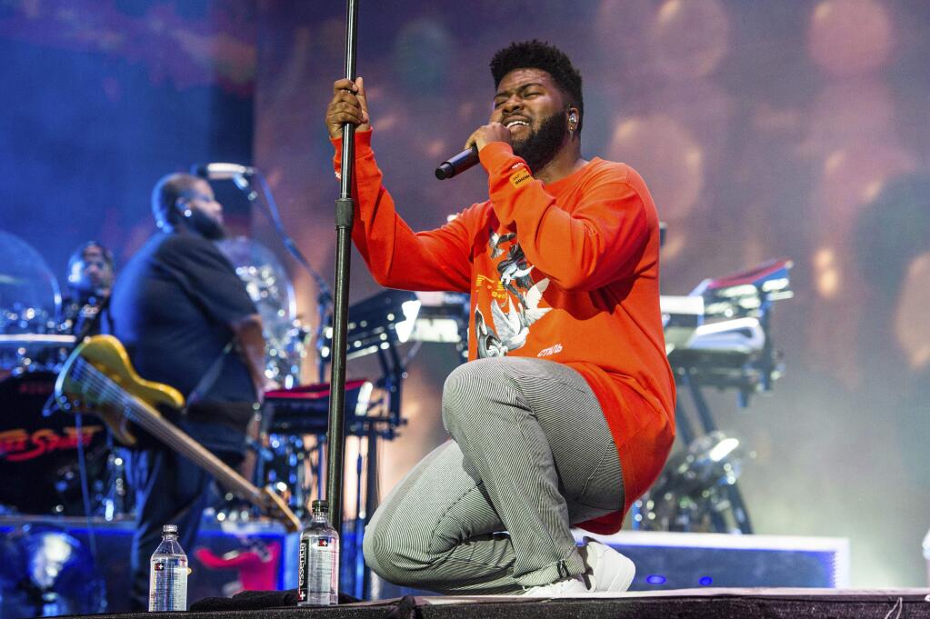 Khalid performs at the Coachella Music & Arts Festival at the Empire Polo Club on Sunday, April 21, 2019, in Indio, Calif. (Photo by Amy Harris/Invision/AP)