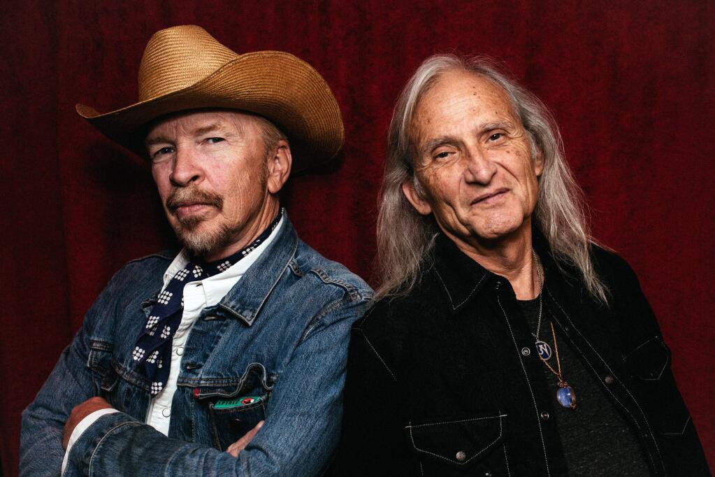 HOMETOWN BOYS - Dave Alvin (left) and Jimmie Dale Gilmore (right) come to Petaluma to sing songs from 'Downey to Lubbock,' the old firends' first collaboration.