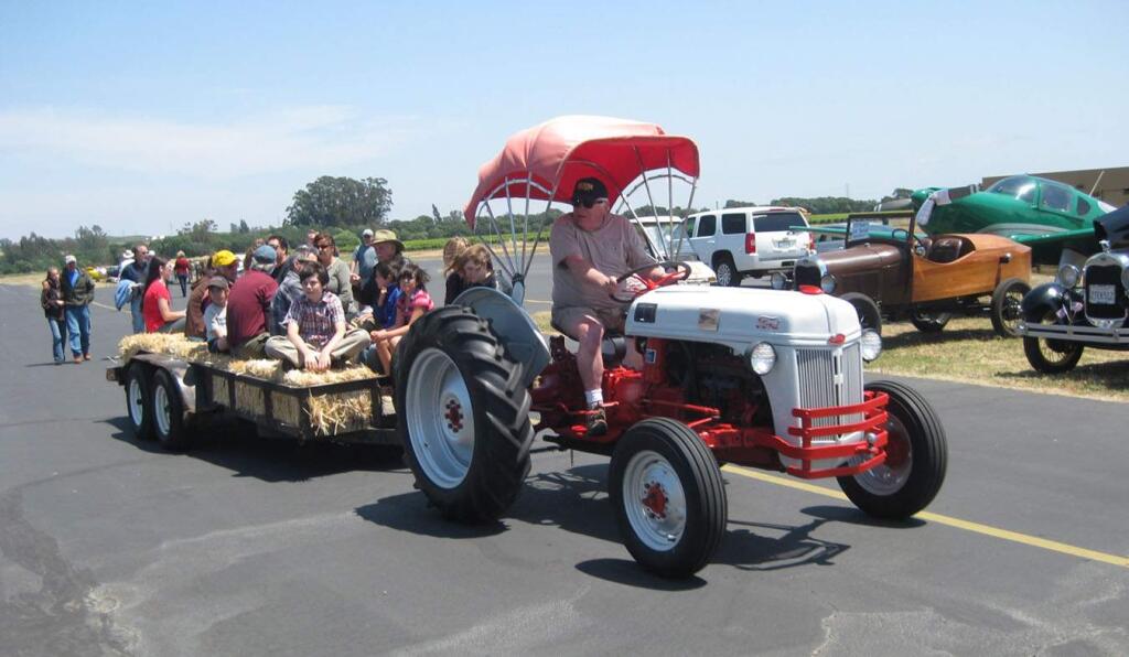The family fun open house includes not only flights but also hayrides.