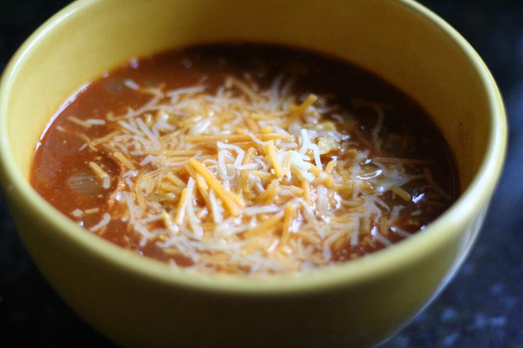 JESSIE FETTERLING / For The Press Democrat Quick Turkey Tortilla Soup is a good use for leftover turkey and teams well with cheese quesadillas.