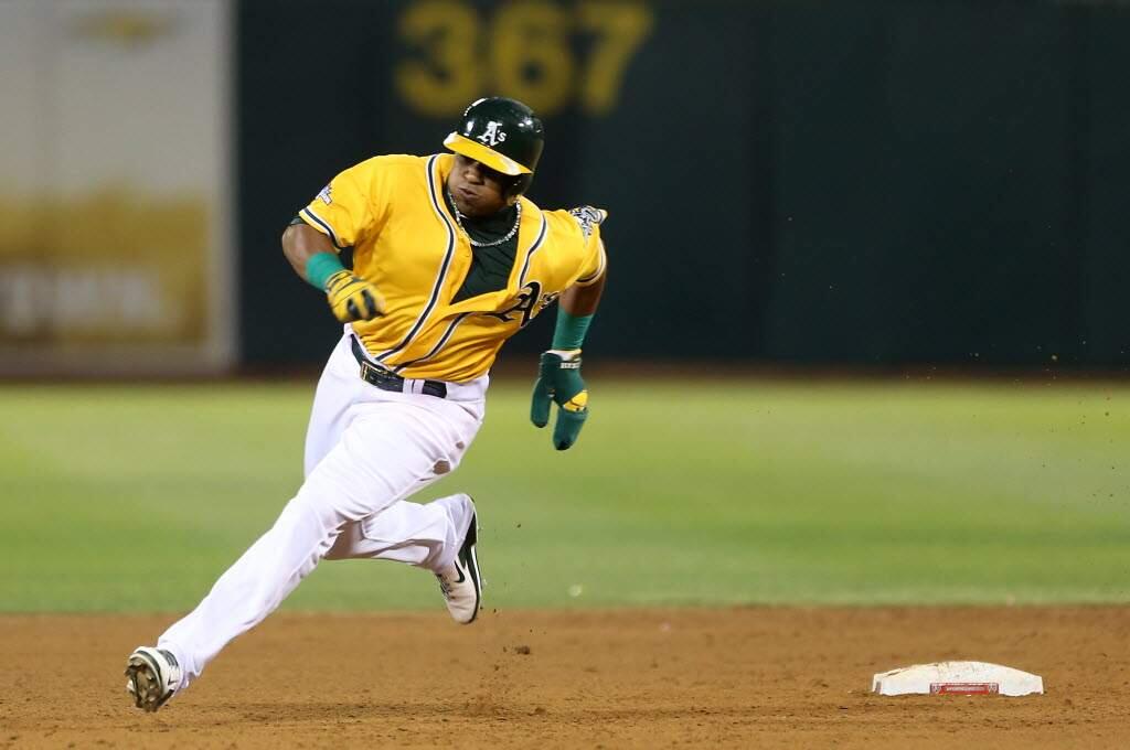 Yeonis Cespedes gives the A's a five-tool asset in their chase for postseason success. (Photo by CHRISTOPHER CHUNG / The Press Democrat)