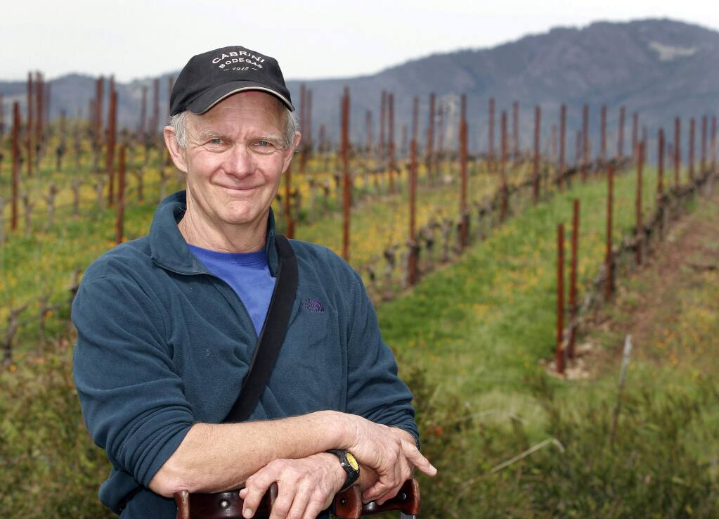 Pioneering vineyardist Patrick Campbell with the just sold Laurel Glen Vineyard on Sonoma Mountain. March 4, 2011.