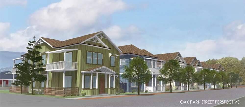 Architectural rendering of one of the six buildings in the planned Windsor Veterans Village project in the northern Sonoma County town. It is set to have 60 units of permanent housing for those with former military service and their families. Construction is set to start in spring 2019. (ARCHILOGIX)