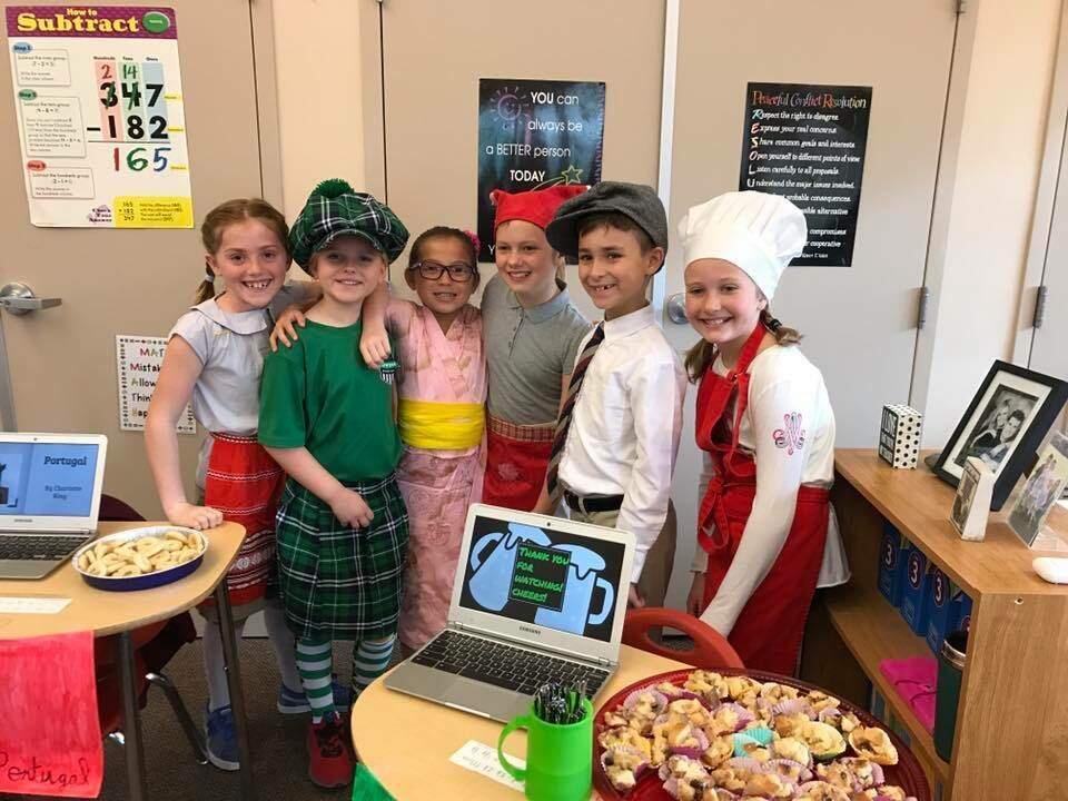 Presentation School third graders in Melissa Yazzalinoís classroom researched their cultural heritage and selected one to present in a slide show, along with food from that country. Parents and students experienced Ireland, Portugal, Iceland, Hungary, Italy, England, Greece, Mexico, France, Australia and Japan.