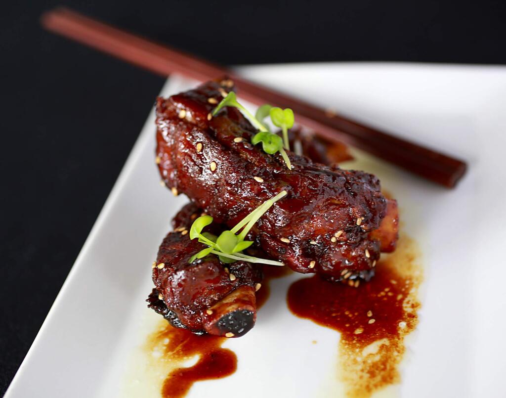 Asian Sticky Ribs from Shiso Modern Asian Kitchen in Sonoma. (photo by John Burgess/The Press Democrat)