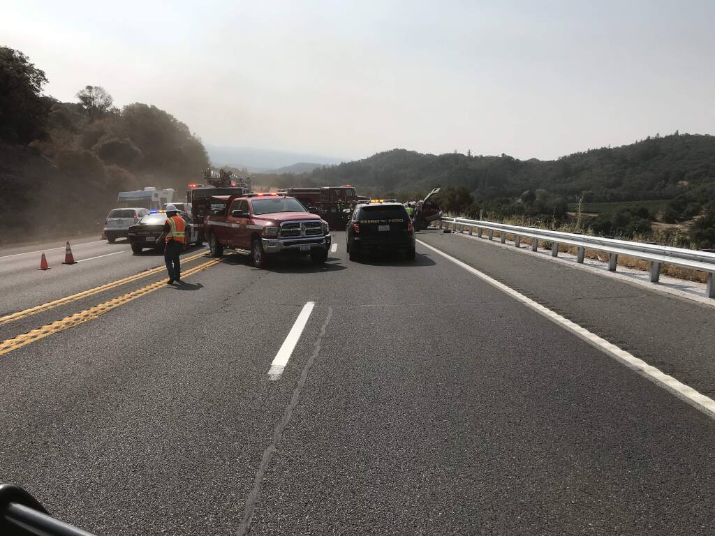 Two drivers died Wednesday morning in a Highway 101 crash in Ukiah, the CHP said. (California Highway Patrol)