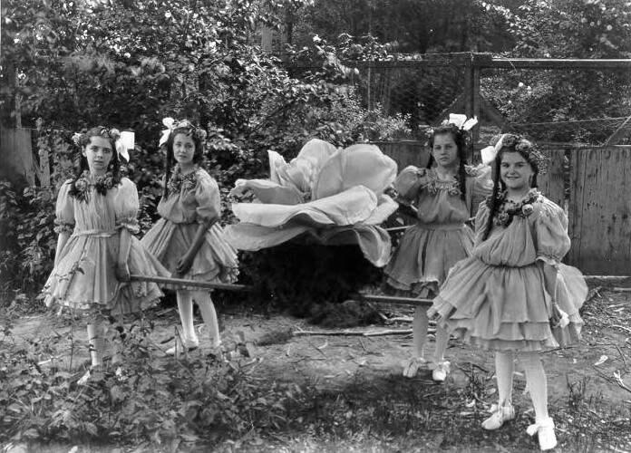 The first Rose Carnival, held in 1894, was themed after the pagan sporting festivals of ancient Athens. This photo shows 1907 Rose Carnival participants. (Courtesy of the Sonoma County Library)
