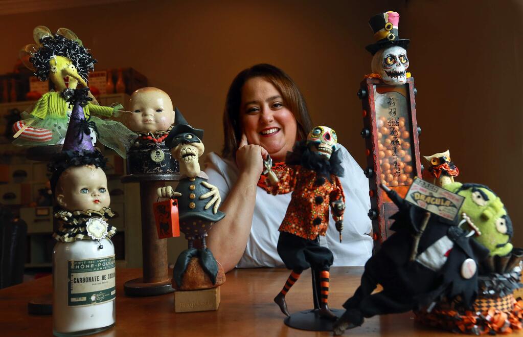 Stephanie Sherratt now runs the All Hallows Art Fest, a craft show dedicated to Halloween at the Hermann Sons Hall in Petaluma on Saturday, September 23, 2017. (photo by John Burgess/The Press Democrat)