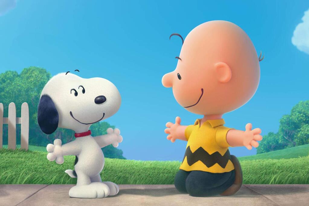 Flying ace Snoopy (Bill Melendez) takes to the skies to pursue his nemesis, the Red Baron, while best friend Charlie Brown (Noah Schnapp) embarks on his own epic quest in 'The Peanuts Movie.' (Blue Sky Studios)