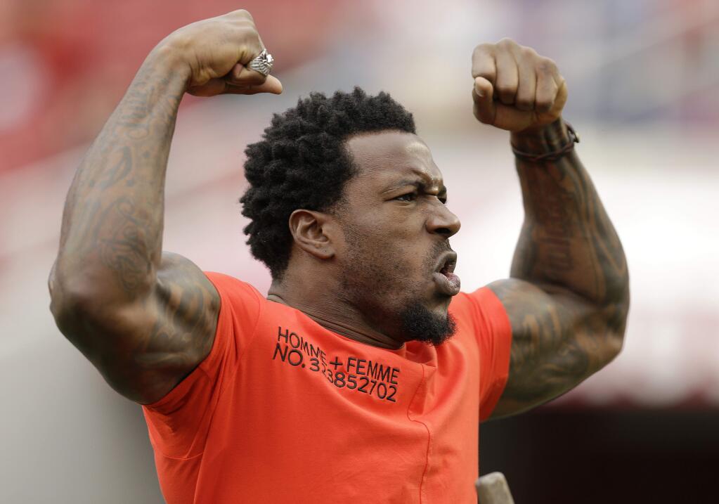 Former San Francisco 49ers linebacker Patrick Willis before a game between the San Francisco 49ers and the New York Jets in Santa Clara on Sunday, Dec. 11, 2016. (AP Photo/Ben Margot)