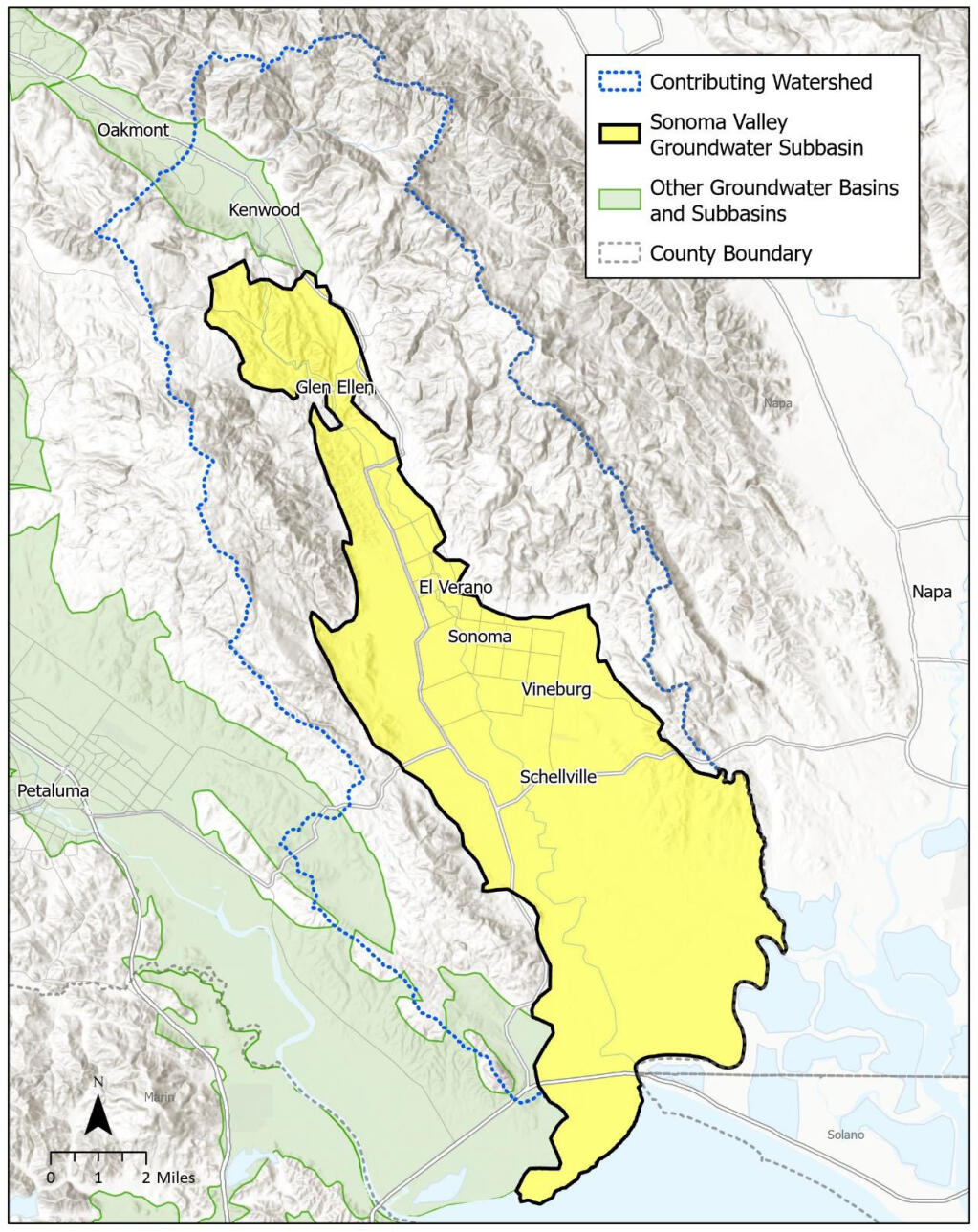 The Sonoma Valley Groundwater Subbasin, as defined in the Groundwater Sustainability Plan.