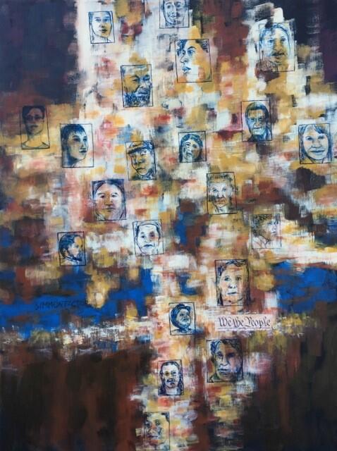 The Santa Rosa Arts Center’s current online exhibit “VOTE 2020!” features “We the People” by Simmon Factor. (Santa Rosa Arts Center)