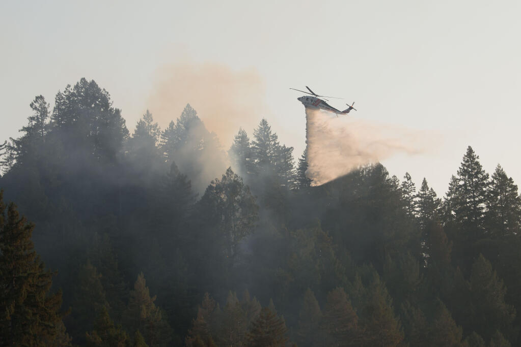 Crews battled a vegetation fire in Guerneville on Thursday, Sept. 2, 2021. (Bryan Morgan)
