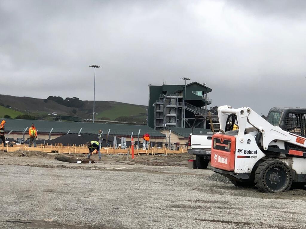 Construction is underway on a 19,000-square-foot Turn 11 Club hospitality center that can hold events of up to 1,500 people. (Susan Wood / North Bay Business Journal) November 2021