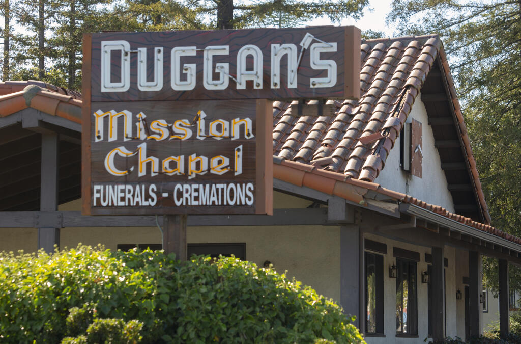 Duggan’s Mission Chapel mortuary on West Napa Street on Thursday, Sept. 22, 2022. (Robbi Pengelly/Index-Tribune)