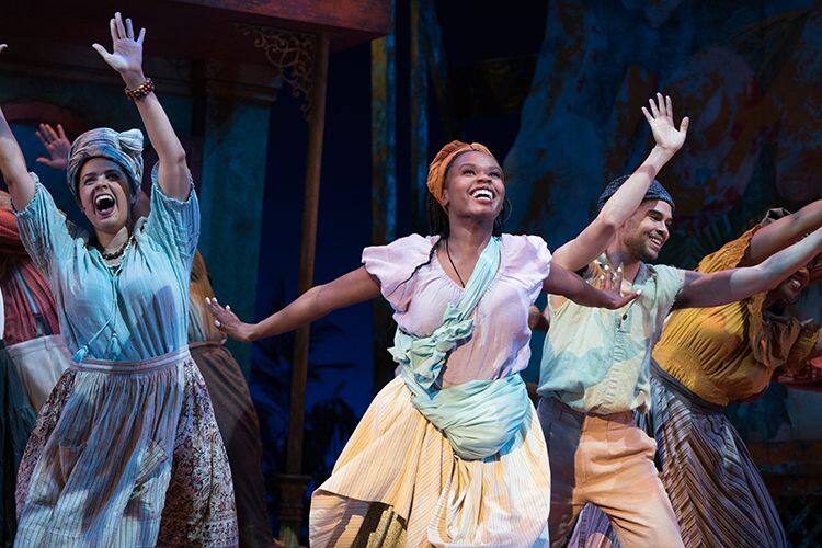 Once on This Island: Hannah Rose Honoré, Ciera Dawn, Dominique Lawson, Camille Robinson. (JENNY GRAHAM/COURTESY OF OREGON SHAKESPEARE FESTIVAL)