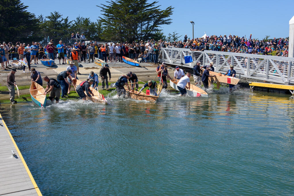 An annual event at the Bodega Bay Fisherman’s Festival is the timed boat building race.