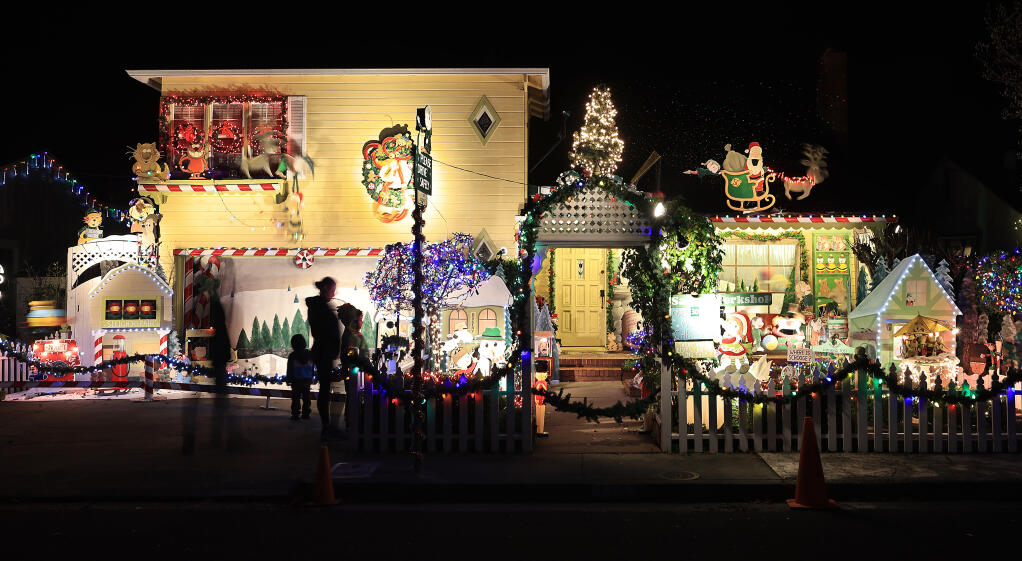 For over 30 years, owners of this home on Walnut Court in Santa Rosa have meticulously decorated for the holidays. Photo taken Tuesday, Dec. 14, 2021. (Kent Porter/The Press Democrat)