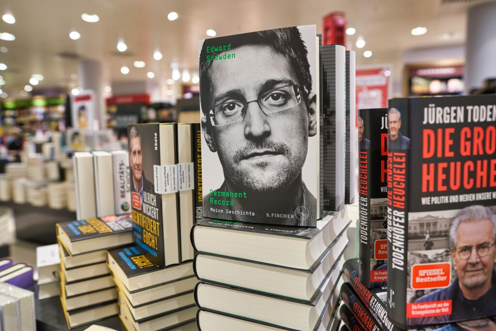 Edward Snowden’s book on display at the Kaufhaus des Westens (KaDeWe) department store in Berlin, Germany, in 2019. (PHOTO BY SORBIS/SHUTTERSTOCK)