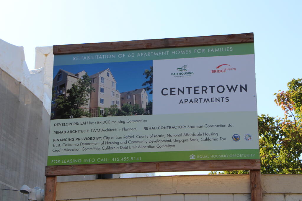 Once completed, Centertown apartments in downtown San Rafael will offer 60 affordable homes for families, according to the county.  (Marin County photo)