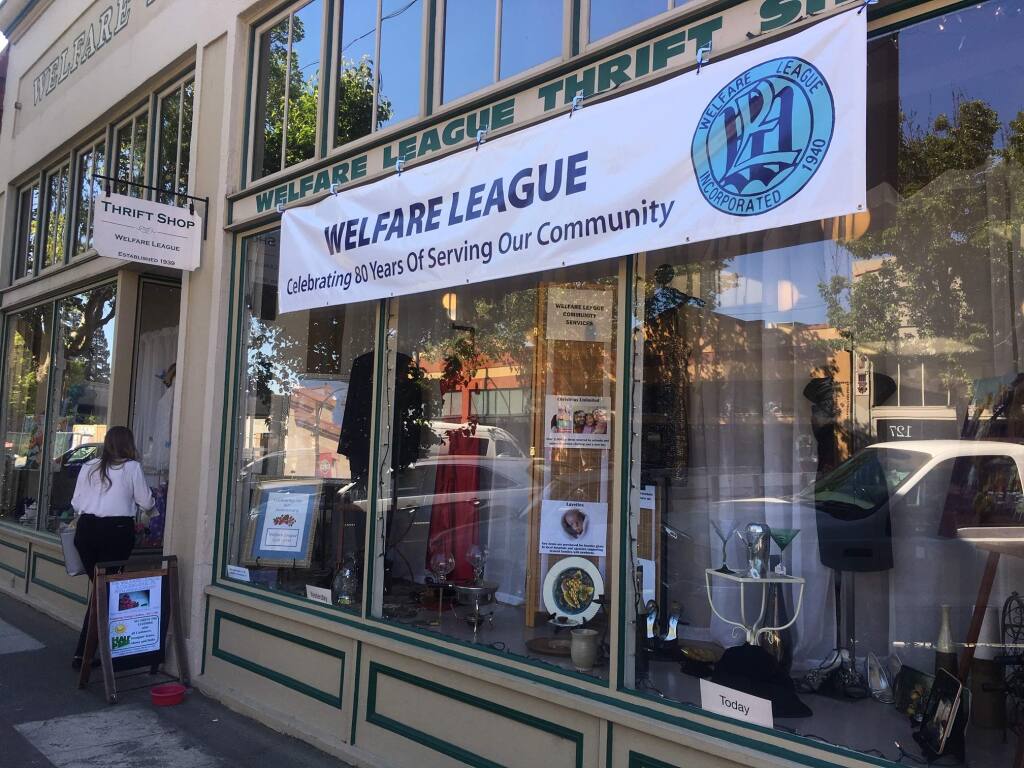 The Welfare League’s thrift shop in Santa Rosa's Railroad Square. (Chris Smith / The Press Democrat)