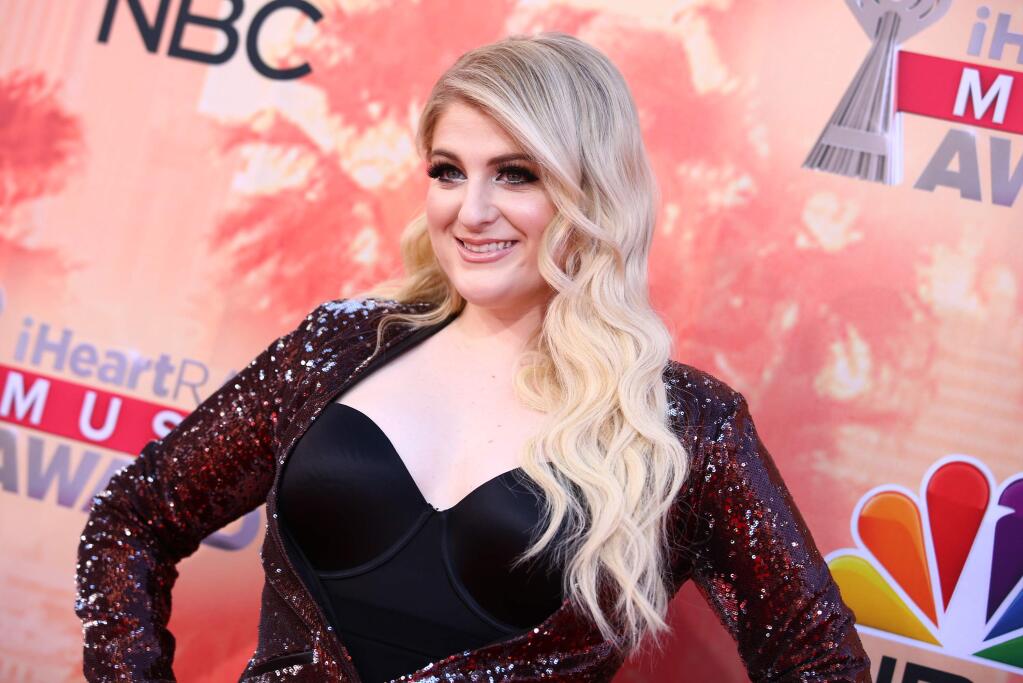 Meghan Trainor arrives at the iHeartRadio Music Awards at The Shrine Auditorium on Sunday, March 29, 2015, in Los Angeles. (Photo by John Salangsang/Invision/AP)