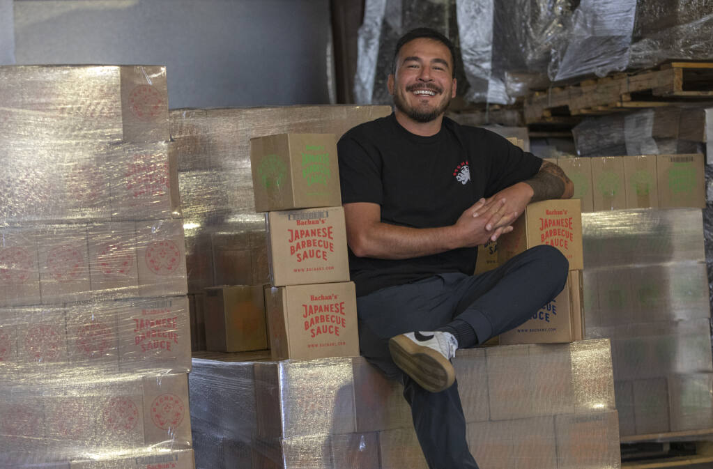 Justin Gill, founder and CEO of Bachan's Japanese Barbecue Sauce started the company in 2019 and has made in roads to the shelves of Whole Foods Markets. Wednesday April 6, 2022. (Chad Surmick / The Press Democrat)