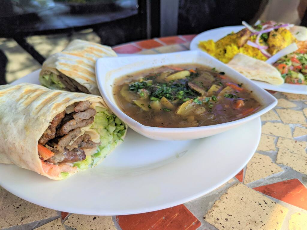 Soup and an appetizing wrap sit on a fresh plate at Urban Deli in downtown Petaluma. (HOUSTON PORTER/FOR THE ARGUS-COURIER)