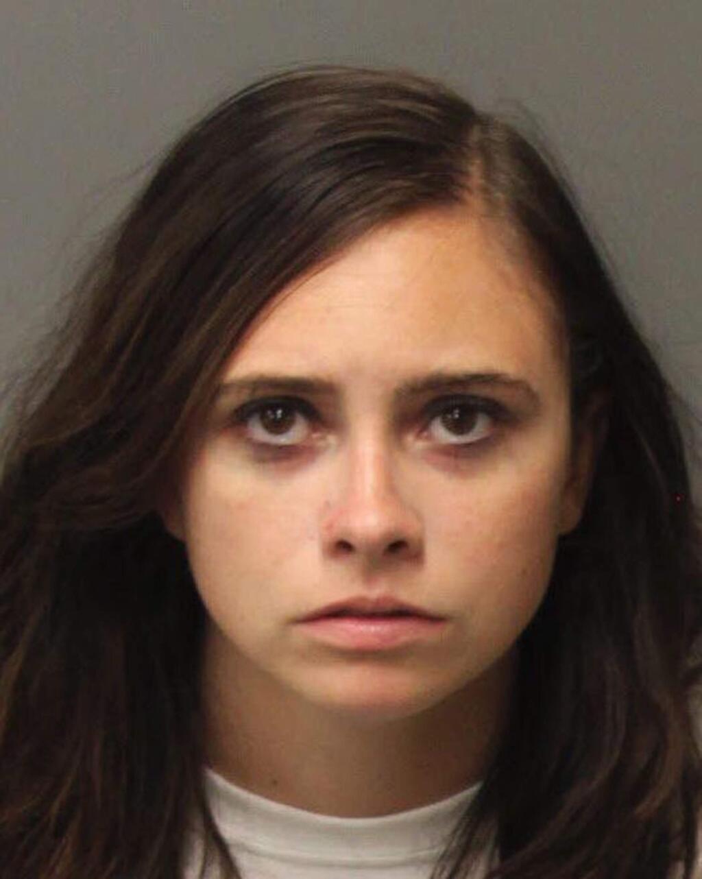 This undated booking photo released by the Corona, Calif., Police Department shows Shawna Andritch, 22. Days after the funeral of a newborn girl found dead last summer along a Southern California highway, police have announced two arrests in the case. Officials said Thursday, Dec. 13, 2018 that following last week's memorial service, detectives received information that led to the arrest of Andritch and an unnamed 17-year-old boy on suspicion of murder. 'Baby Jane Doe' was discovered July 27, 2018, in a cardboard box near Interstate 15. (Corona Police Department via AP)