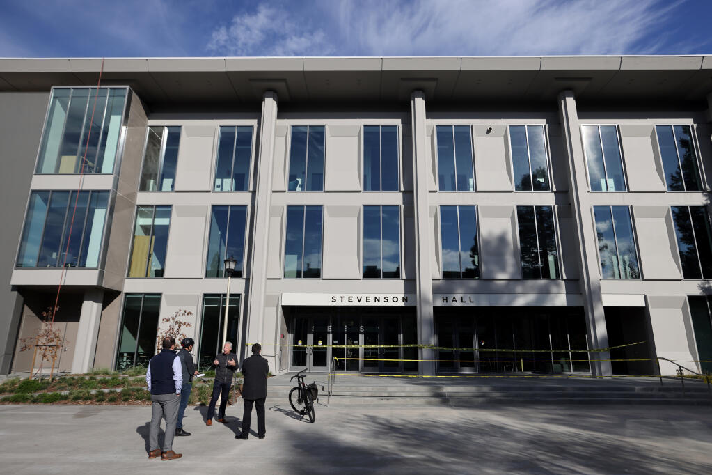Large windows line the exterior of Stevenson Hall on the Sonoma State University campus in Rohnert Park, Tuesday, Nov. 22, 2022. (Beth Schlanker / The Press Democrat file)