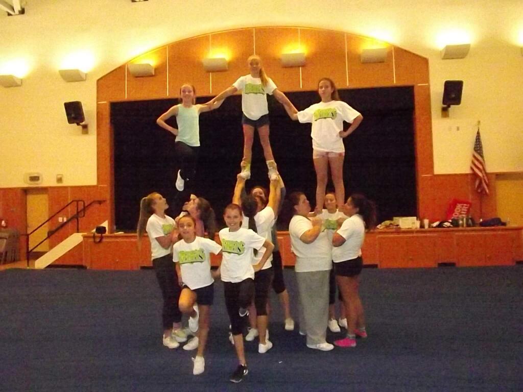 JOHN JACKSON/ARGUS-COURIER STAFFNow that they have found a place to practice at Liberty School, the North Bay Rebels cheerleading team is seeking to raise funds for a trip to National competition in Las Vegas.