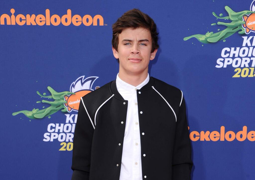 FILE - In this July 16, 2015 file photo, Hayes Grier arrives at the 2015 Kids' Choice Sports Awards at Pauley Pavilion, in Los Angeles. Grier is recovering after a car crash. A spokeswoman for the 16-year-old social media celebrity and former 'Dancing with the Stars' contestant says Hayes is 'under great care' at a hospital. No other details were provided. Grier's brother Nash posted on social media Thursday, July 28, 2016, that Grier suffered a concussion, two fractured ribs and a bruised lung. (Photo by Richard Shotwell/Invision/AP, File)