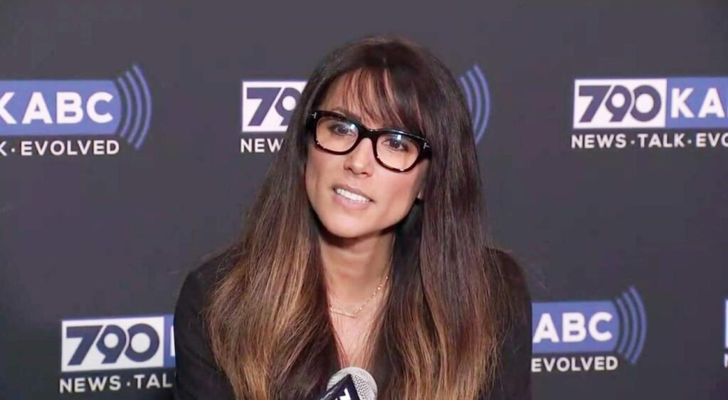 In this still image taken from video provided by KABC-TV, Los Angeles radio anchor Leeann Tweeden discusses her allegations of sexual harassment by Al Franken during a 2006 overseas USO tour, before he became a U.S. senator from Minnesota, at ABC7 studios in Glendale, Calif., Thursday, Nov. 16, 2017. Franken faces a storm of criticism and a likely ethics investigation. He is the first member of Congress caught up in the recent wave of allegations of sexual abuse and inappropriate behavior. Franken has apologized, and Tweeden said she accepted his apology. (KABC-TV via AP)