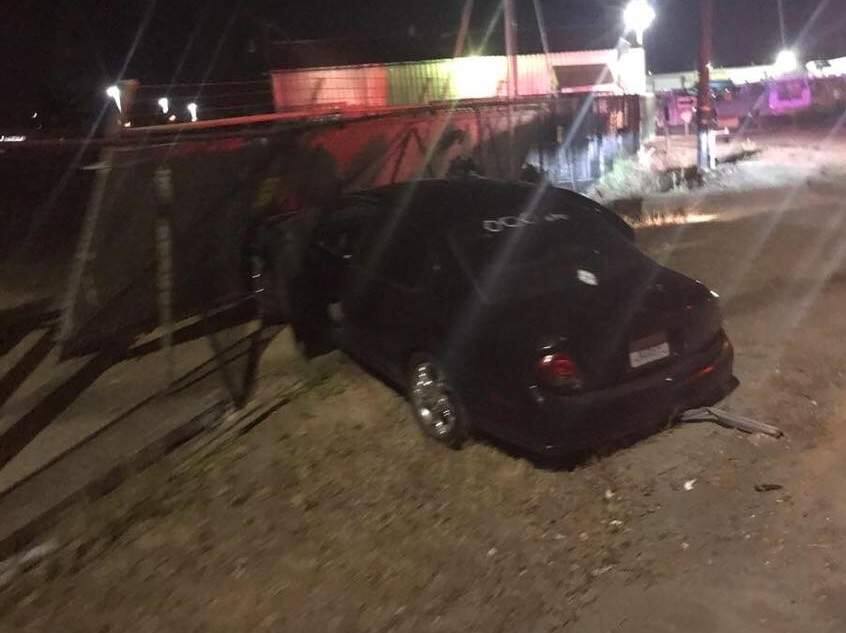 A 30-year old Santa Rosa man with an outstanding warrant was arrested after leading sheriff's deputies on a high-speed car chase and crashing into a fence at a Bellevue Avenue business on Wednesday, Aug. 2, 2017. (SONOMA COUNTY SHERIFF'S OFFICE)