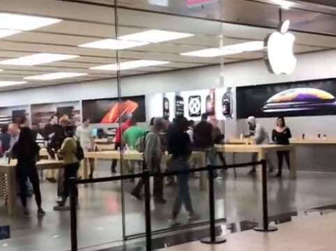 YouTube user YodaisGod2 posted this video of the Apple store robbery at Santa Rosa Plaza on Sunday, Sept. 23, 2018. (YODAISGOD2/ YOUTUBE)