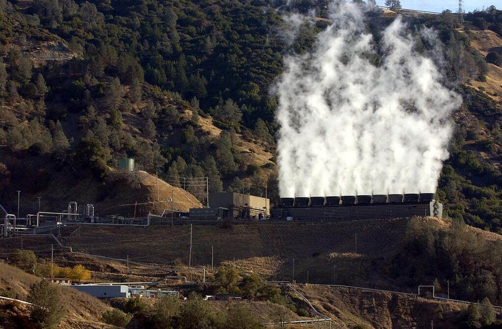 JOHN BURGESS / The Press Democrat, 2007Steam pours out of one of Calpine's geothermal plants at The Geysers.