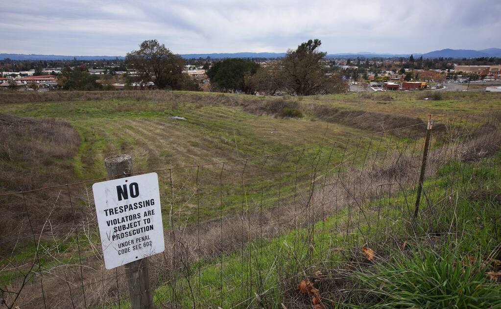 The Santa Rosa Planning Commission on Thursday, Nov. 29, 2018, scuttled a proposal to build a 114-room Marriott hotel on this site in Fountaingrove. (photo by John Burgess/The Press Democrat)