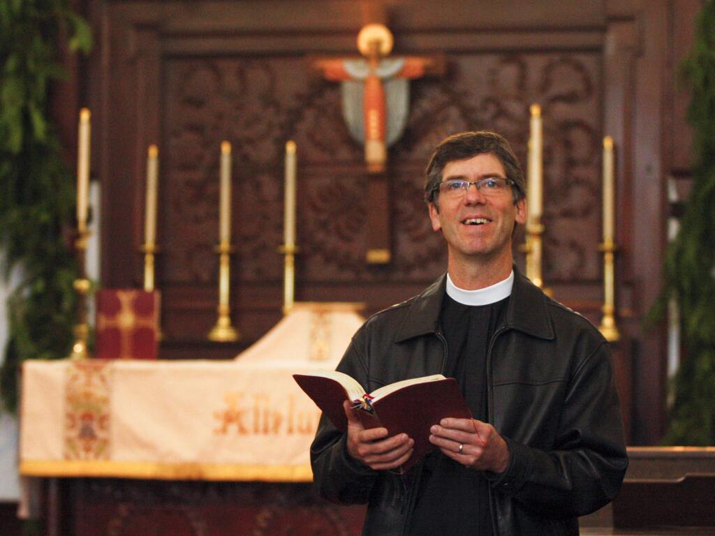 Rev. Daniel Green at St. John's Episcopal Church in Petaluma on Tuesday December 23, 2014.(SCOTT MANCHESTER/ARGUS-COURIER STAFF)