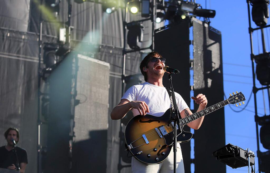Foster the People on the main stage at the BottleRock Napa Valley music festival in Napa. (JOHN BURGESS / The Press Democrat)