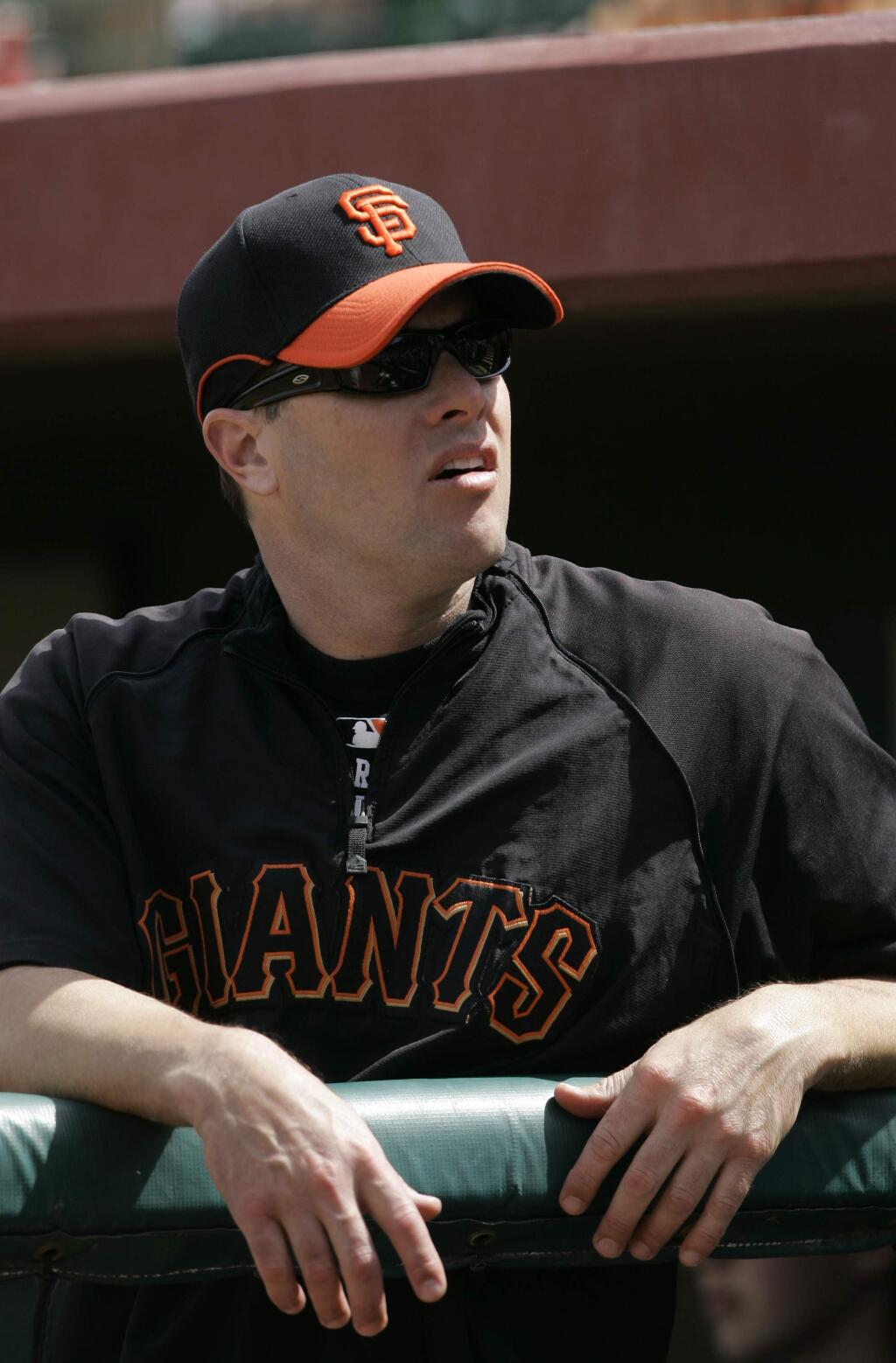 San Francisco Giants special assistant J.T. Snow is shown before the Giants played the Chicago White Sox in a spring training baseball game in Scottsdale, Ariz., Thursday, March 19, 2009. (AP Photo/Jeff Chiu)
