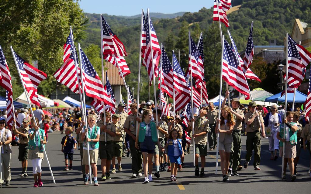 Sonoma's 4th of July on the Plaza Parade. (John Burgess/The Press Democrat)