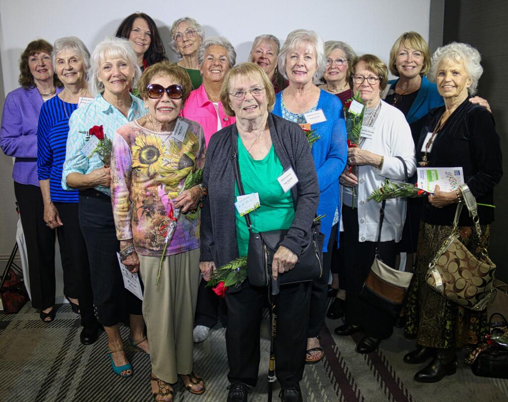 Volunteers of Treasure House, a Santa Rosa consignment store that benefits a YWCA women's safe house, are recognized at North Bay Business Journal's 2018 Nonprofit Leadership Leadership Awards at Hyatt Regency Sonoma Wine Country hotel in Santa Rosa on Oct. 26, 2018. (JEFF QUACKENBUSH / NORTH BAY BUSINESS JOURNAL)