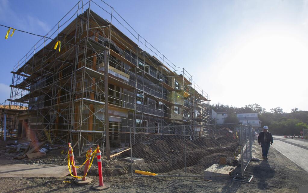 The Mid-Pen housing project on Highway 12 in Boyes Hot Springs, which will provide 60 affordable units, is scheduled for completion in December. (Photos by Robbi Pengelly/Index-Tribune)