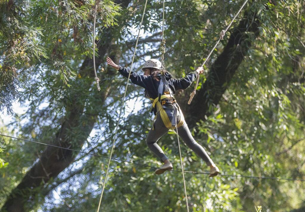 A course participant at the Challenge Sonoma ropes course. File photo. (Photo by Robbi Pengelly/Index-Tribune)