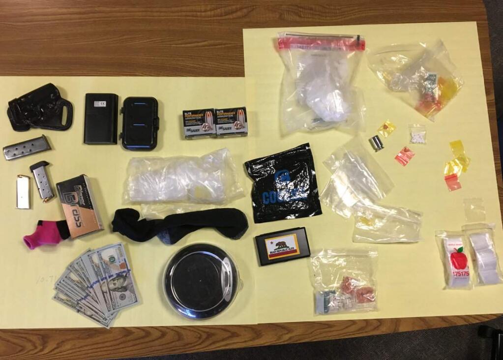 Police found cocaine, ecstasy pills and firearms during the search of a Santa Rosa home on Wednesday, July 11, 2019, according to authorities. (SANTA ROSA POLICE DEPARTMENT)