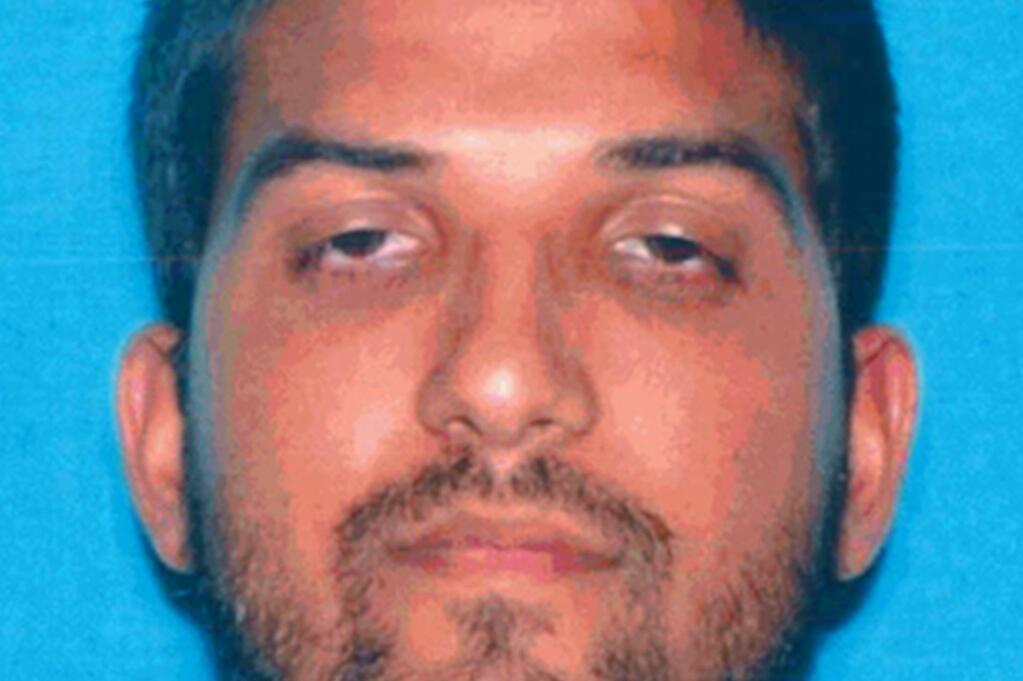 This undated photo provided by the California Department of Motor Vehicles shows San Bernardino, Calif., shooter Syed Rizwan Farook. Federal prosecutors say multiple people connected to Farook were arrested in Southern California on Thursday, April 28, 2016, in what prosecutors say is a marriage fraud conspiracy. (California Department of Motor Vehicles via AP, File)
